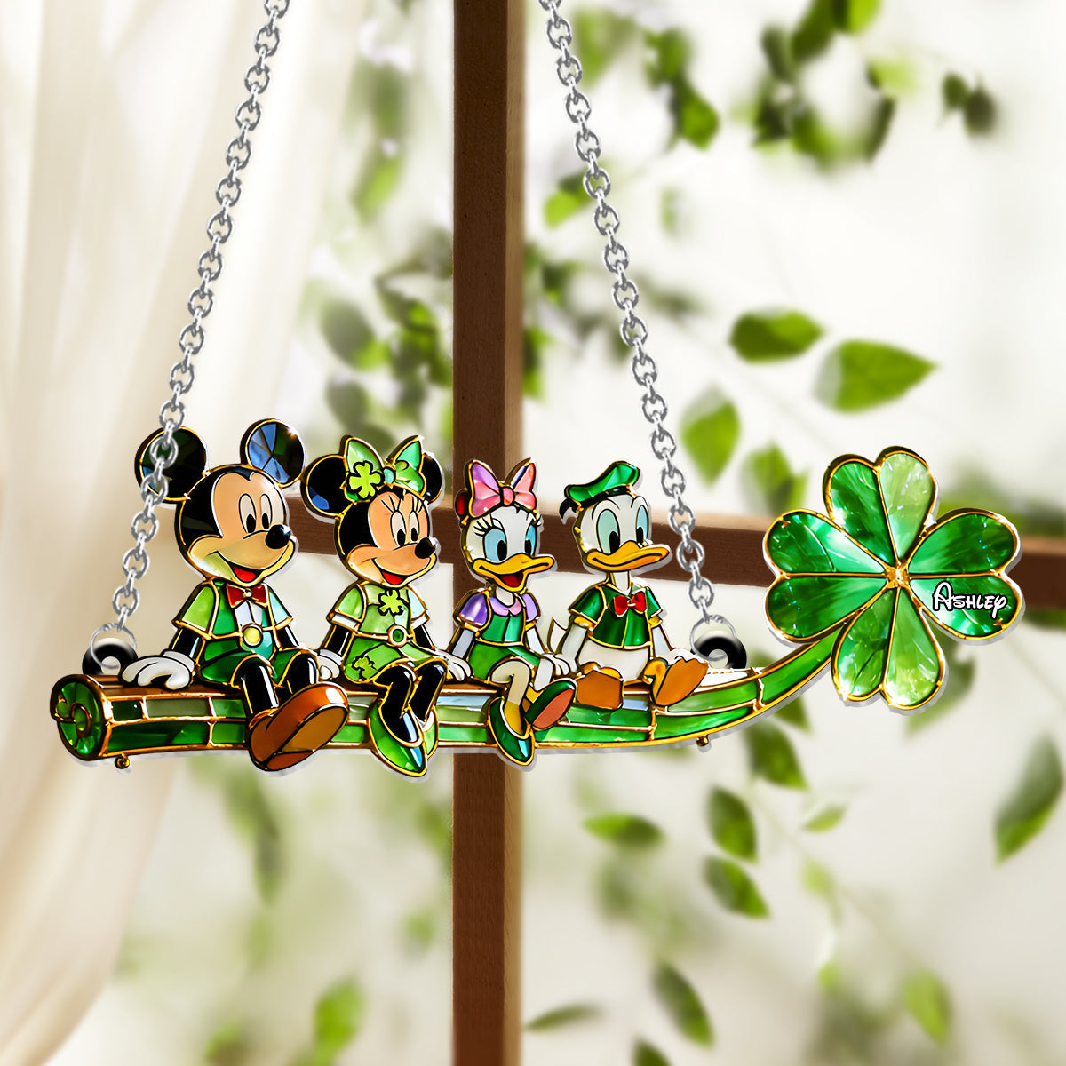 Personalized Disney Mouse Suncatcher Ornament for Home Decor Window Hanging Suncatcher Ornament GradoCreations