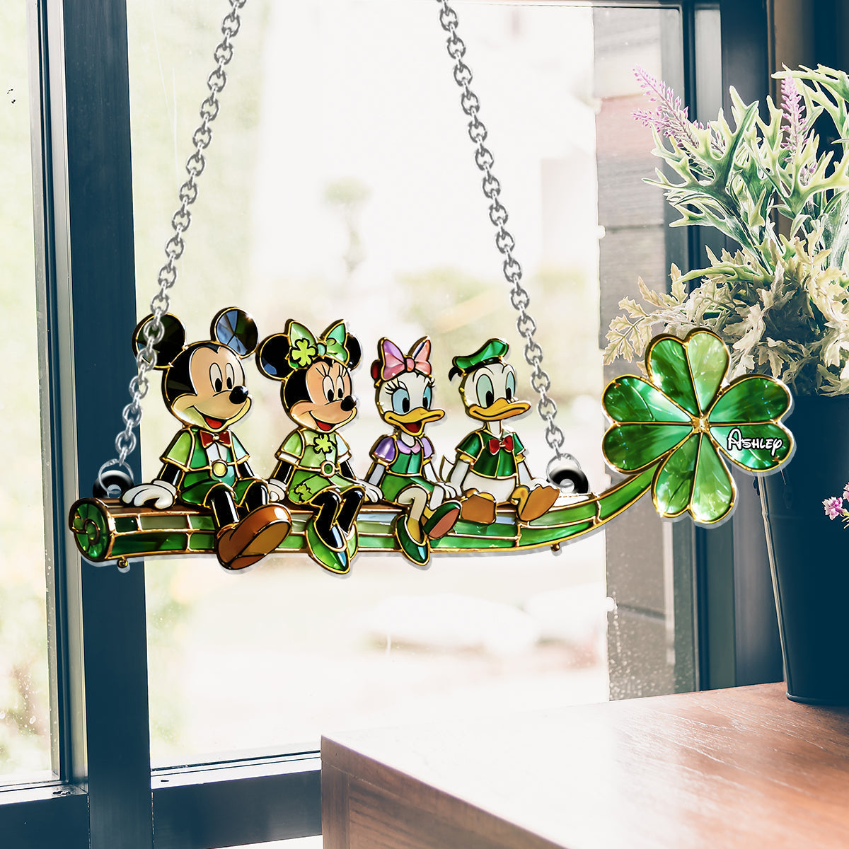 Personalized Disney Mouse Suncatcher Ornament for Home Decor Window Hanging Suncatcher Ornament GradoCreations