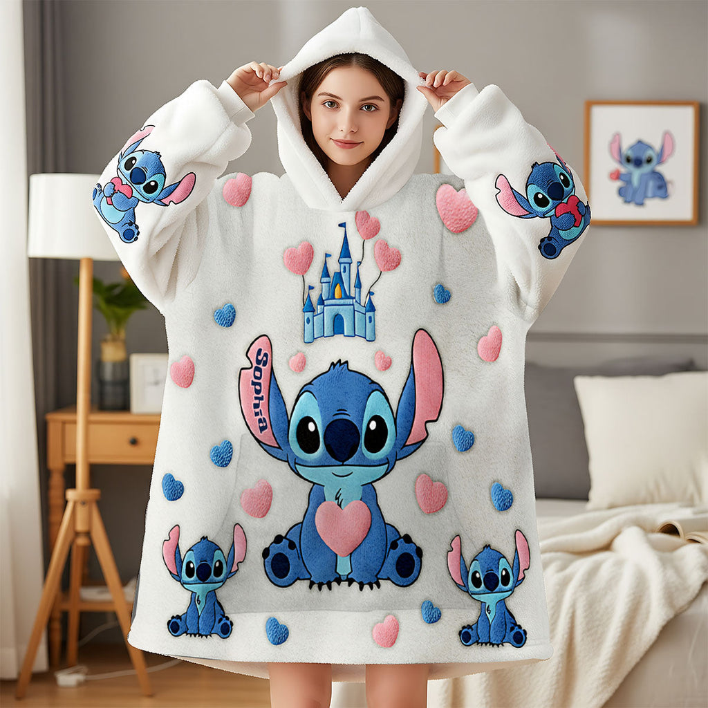 Personalized Ohana Blanket Hoodie for Kids Custom Name Gift Blanket Hoodie GradoCreations