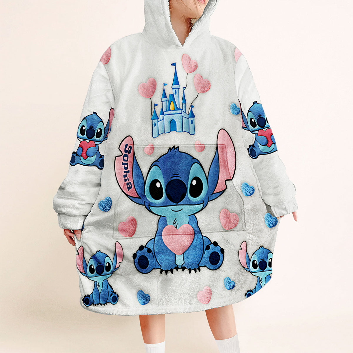 Personalized Ohana Blanket Hoodie for Kids Custom Name Gift Blanket Hoodie GradoCreations