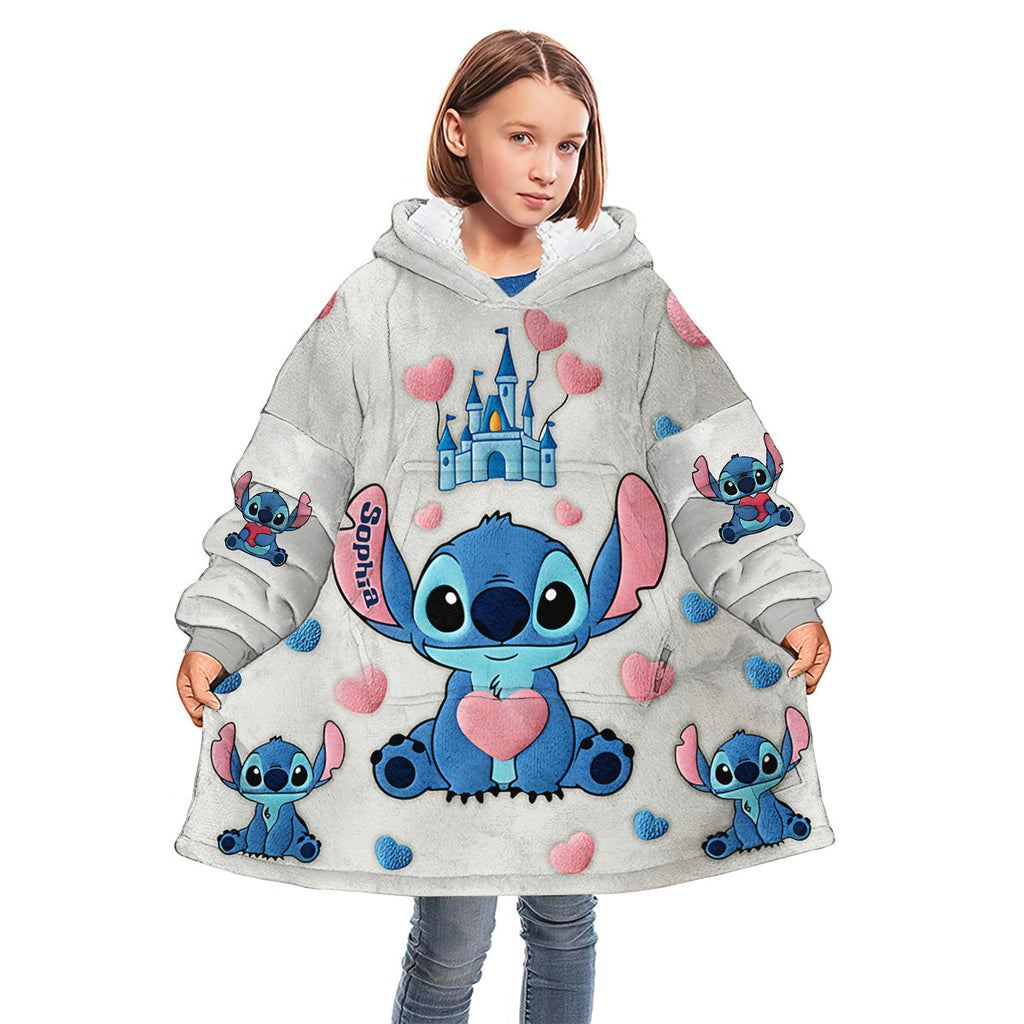 Personalized Ohana Blanket Hoodie for Kids Custom Name Gift Blanket Hoodie GradoCreations