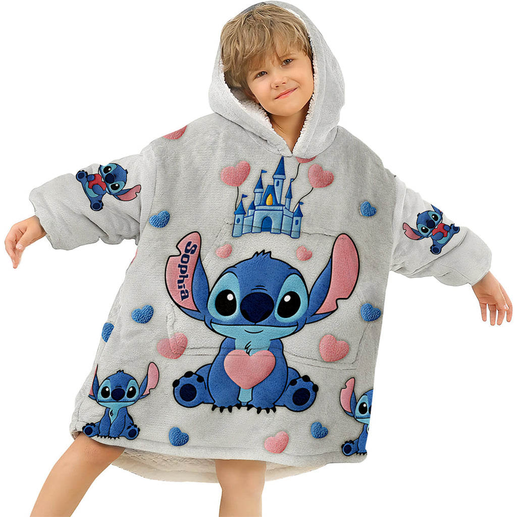 Personalized Ohana Blanket Hoodie for Kids Custom Name Gift Blanket Hoodie GradoCreations