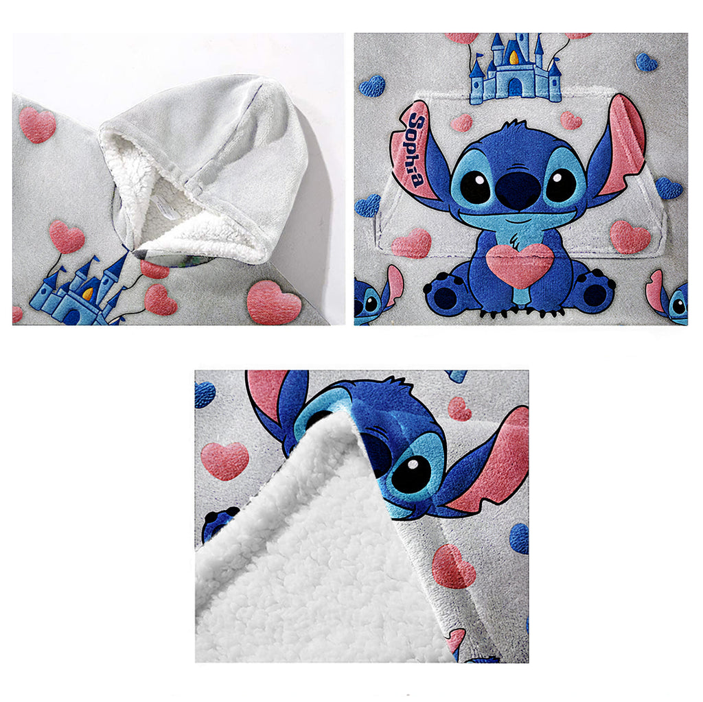 Personalized Ohana Blanket Hoodie for Kids Custom Name Gift Blanket Hoodie GradoCreations