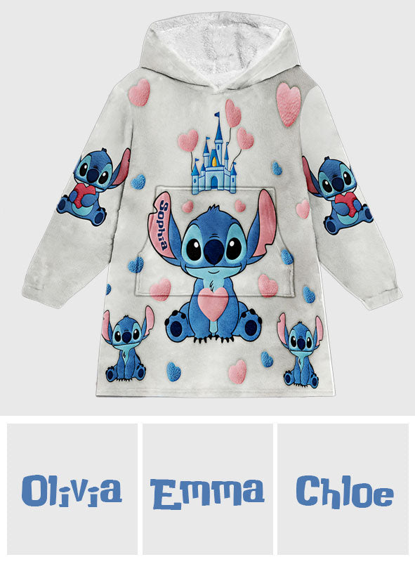 Personalized Ohana Blanket Hoodie for Kids Custom Name Gift Blanket Hoodie GradoCreations