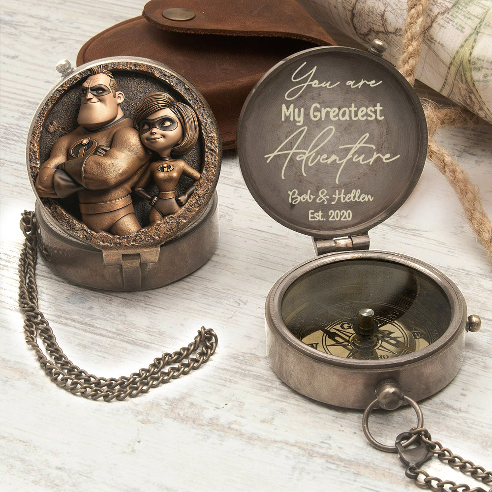 Personalized Family Compass You Are My Greatest Adventure Gift Compass GradoCreations