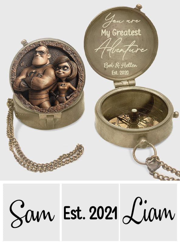 Personalized Family Compass You Are My Greatest Adventure Gift Compass GradoCreations