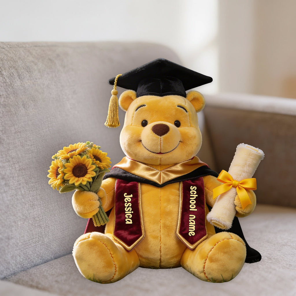 Personalized Graduation Faux Fur Pillow Custom Name Gift Premium Faux Fur Pillow GradoCreations