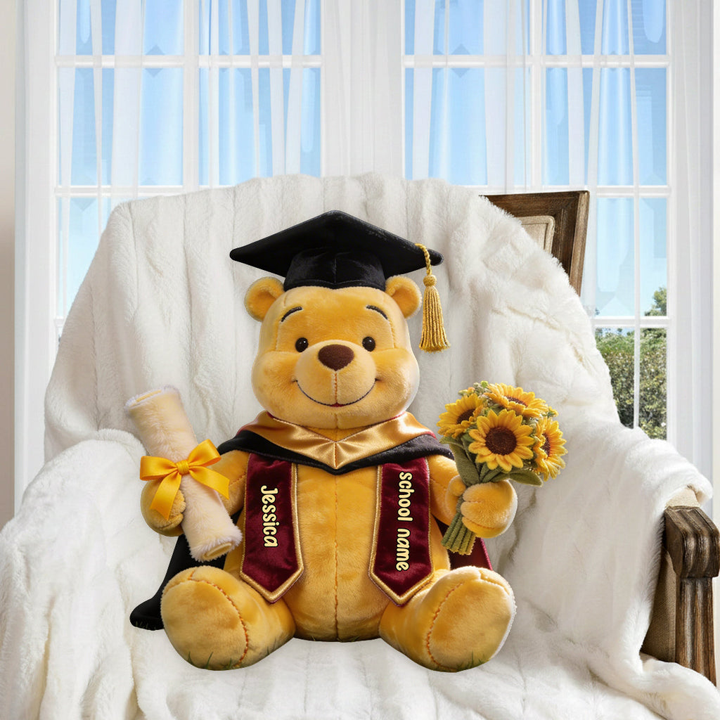 Personalized Graduation Faux Fur Pillow Custom Name Gift Premium Faux Fur Pillow GradoCreations