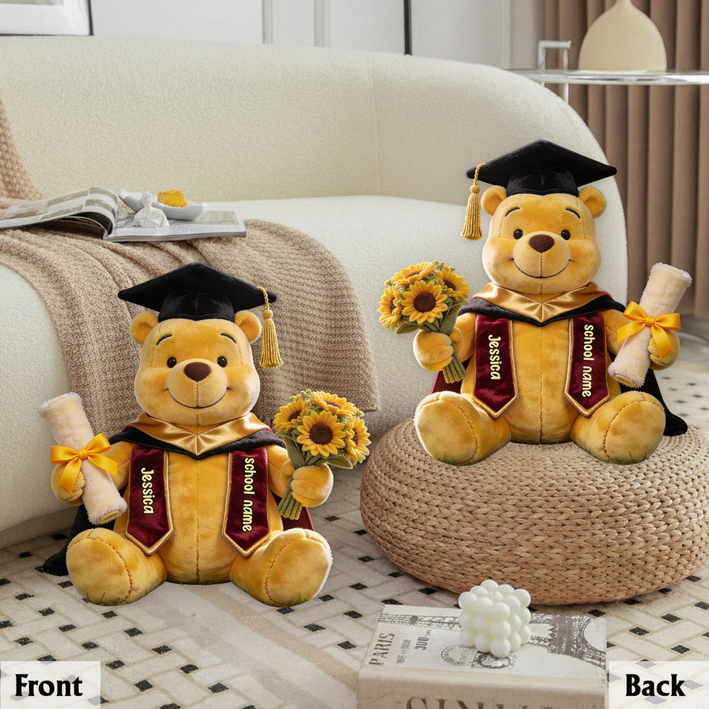 Personalized Graduation Faux Fur Pillow Custom Name Gift Premium Faux Fur Pillow GradoCreations