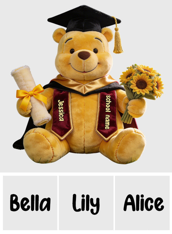 Personalized Graduation Faux Fur Pillow Custom Name Gift Premium Faux Fur Pillow GradoCreations