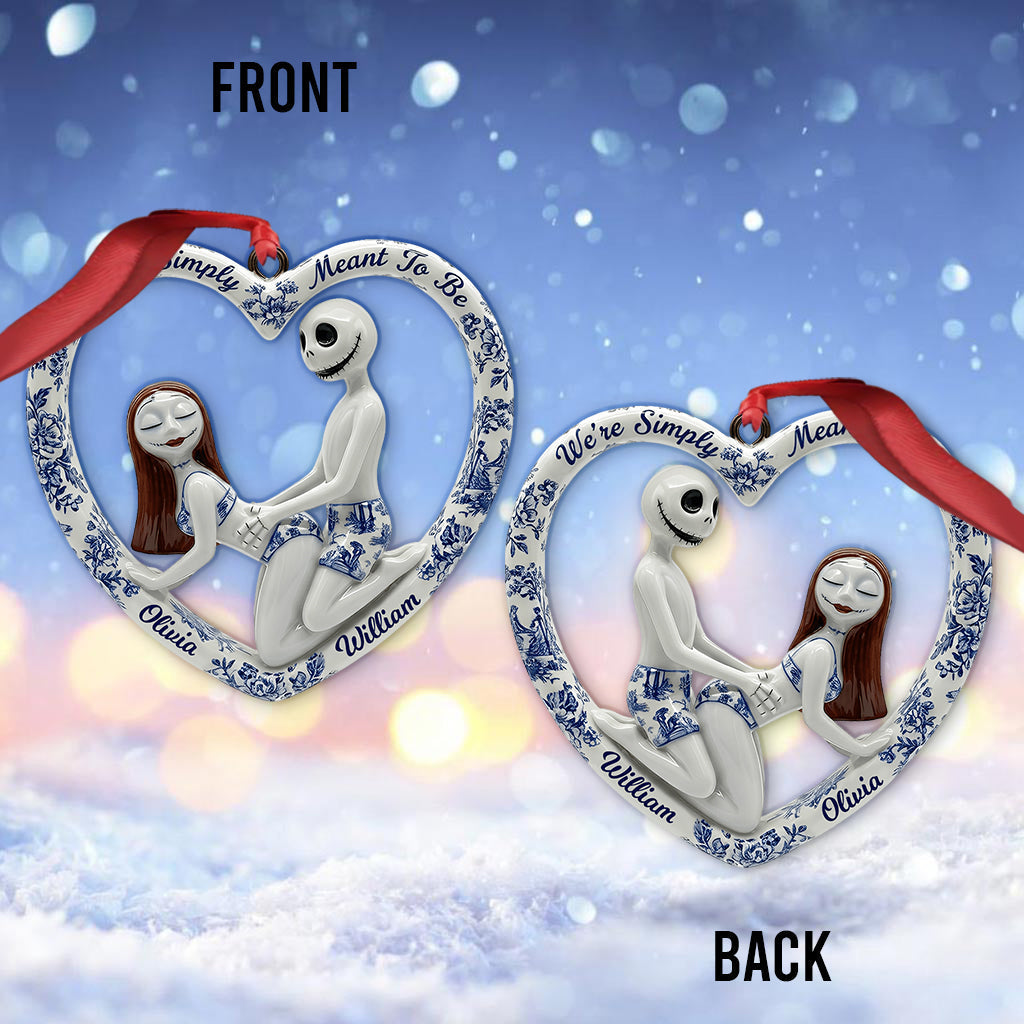 Personalized Naughty Skeleton Ornament Custom Name Gift for Couples Ornament GradoCreations