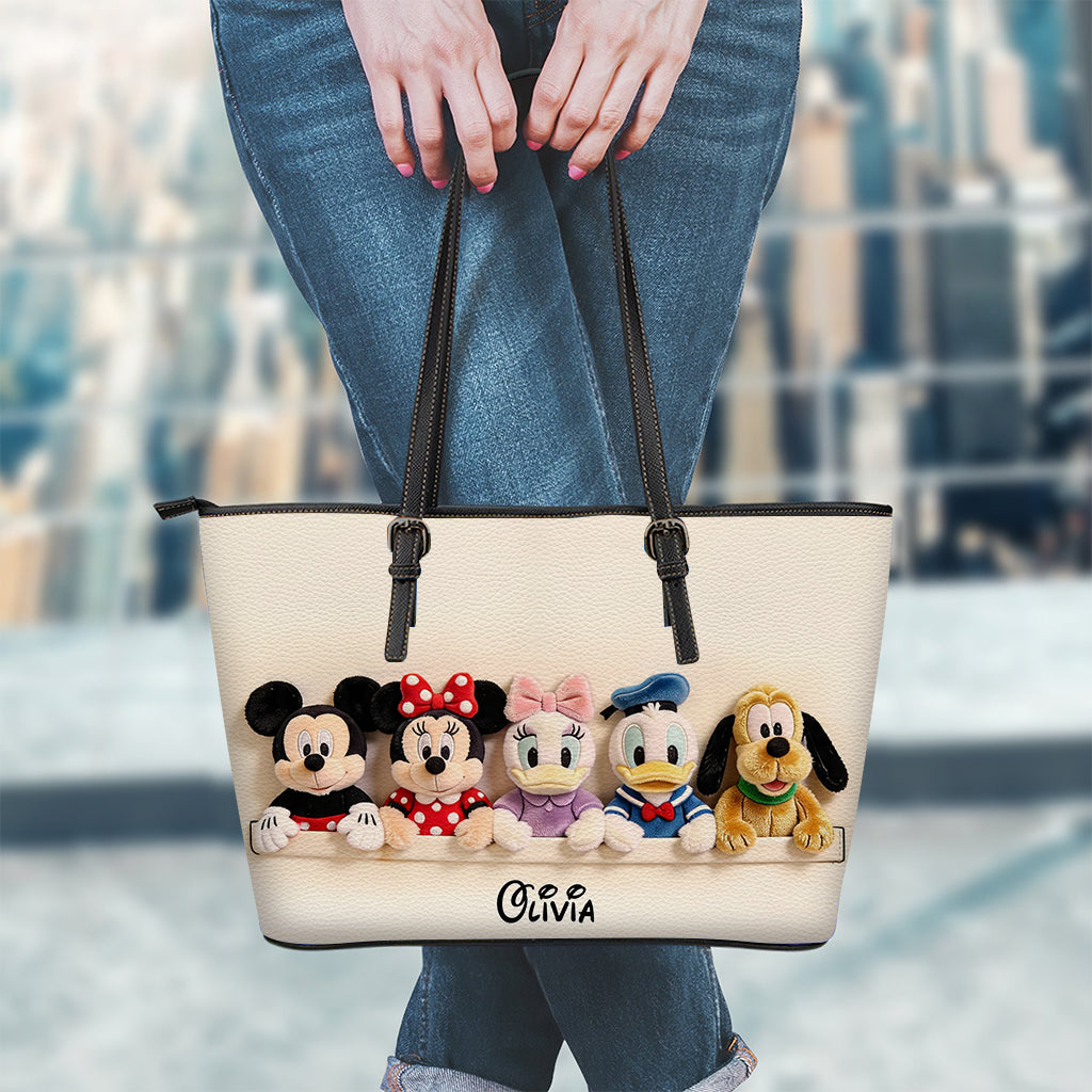 Personalized Disney Leather Tote Bag with Character Design for Kids Leather Bag GradoCreations
