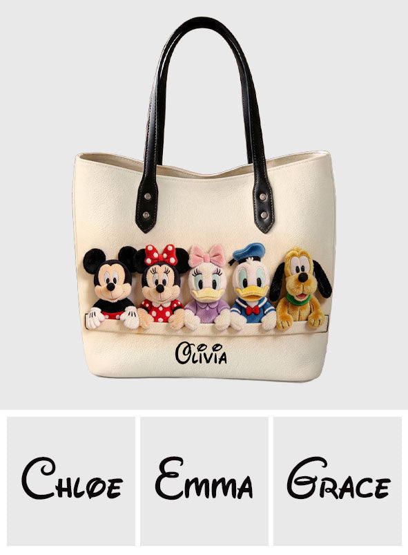 Personalized Disney Leather Tote Bag with Character Design for Kids Leather Bag GradoCreations