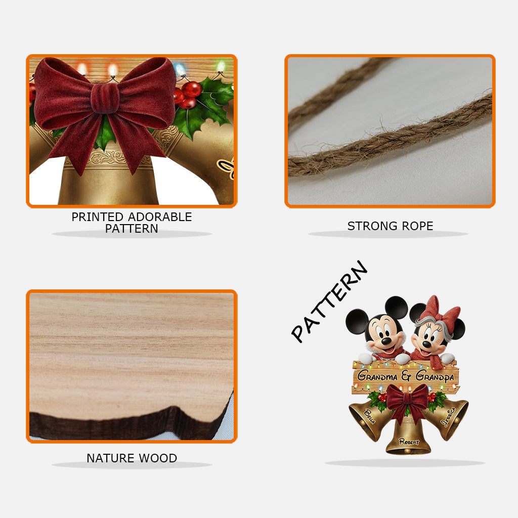 Personalized Christmas Wood Sign with Mickey & Minnie for Grandparents Wood Sign GradoCreations