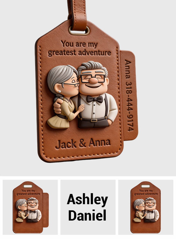 Personalized Luggage Tag for Couples - Custom Adventure Design Luggage Tag GradoCreations