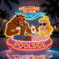 Personalized Beauty and the Beast Neon LED Light Sign for Poolside Decor Neon LED Light Sign GradoCreations
