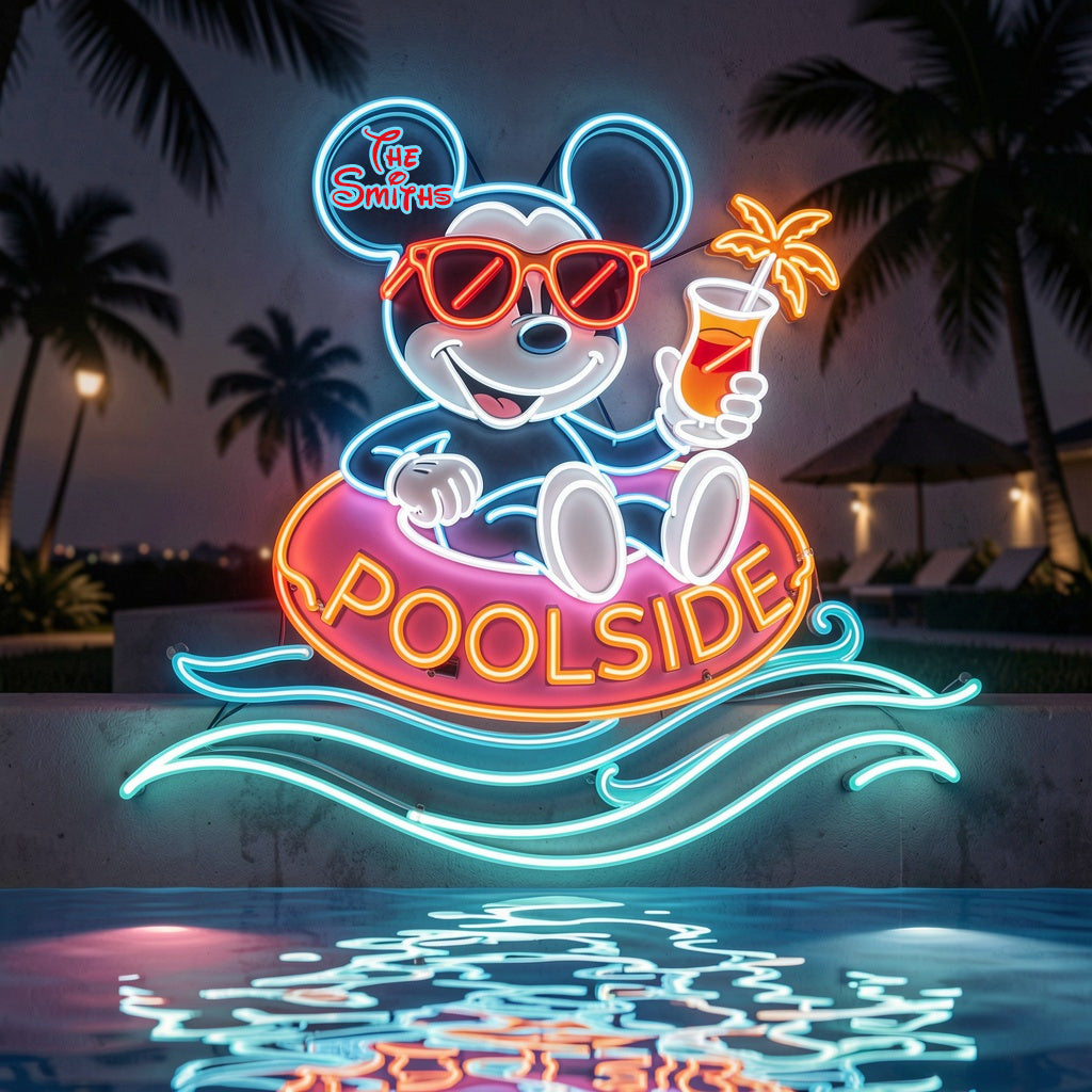 Personalized Neon LED Poolside Sign Custom Name Gift Neon LED Light Sign GradoCreations