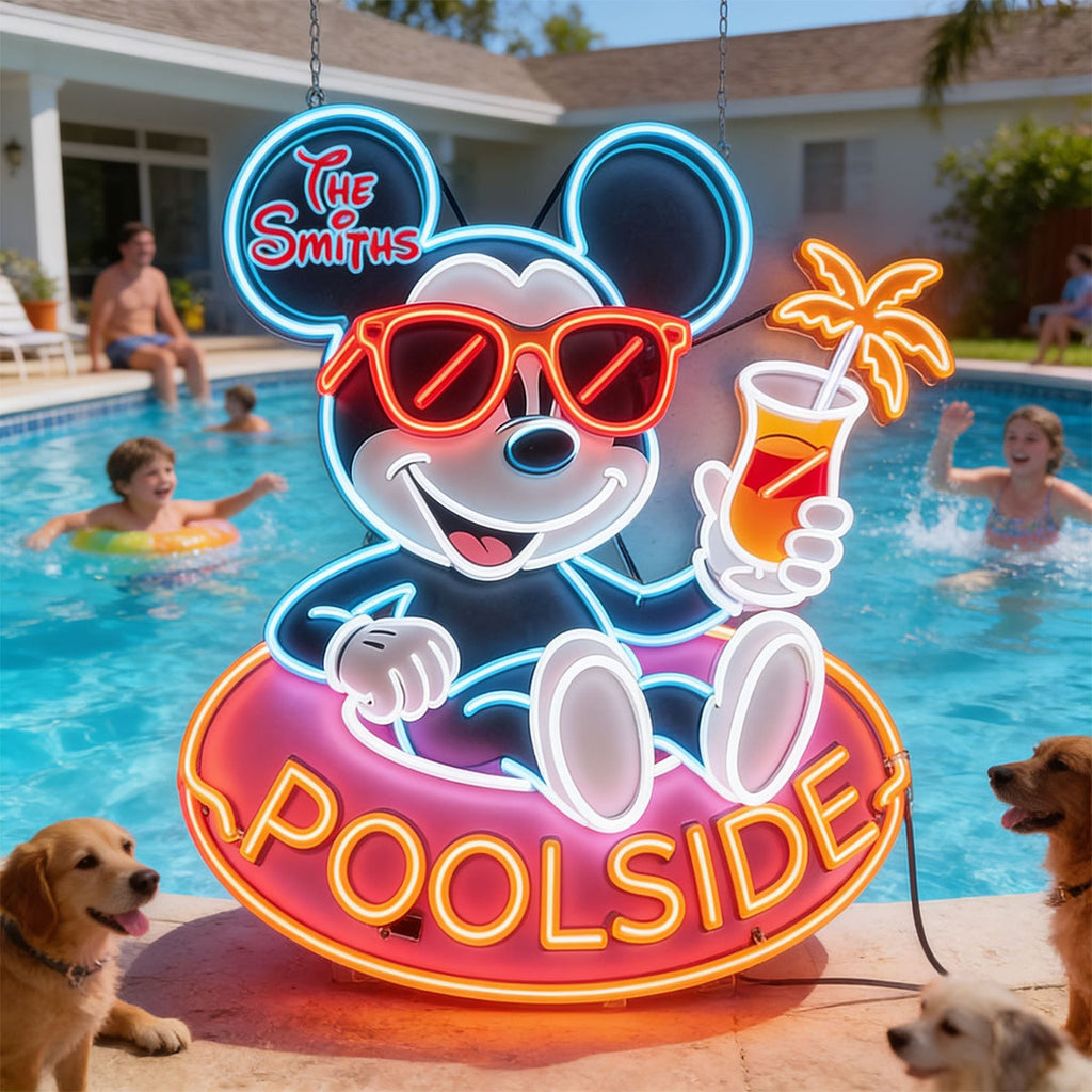 Personalized Neon LED Poolside Sign Custom Name Gift Neon LED Light Sign GradoCreations