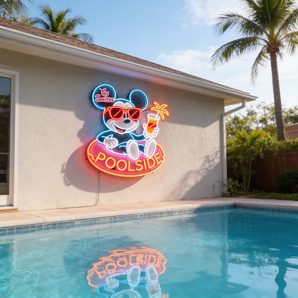 Personalized Neon LED Poolside Sign Custom Name Gift Neon LED Light Sign GradoCreations