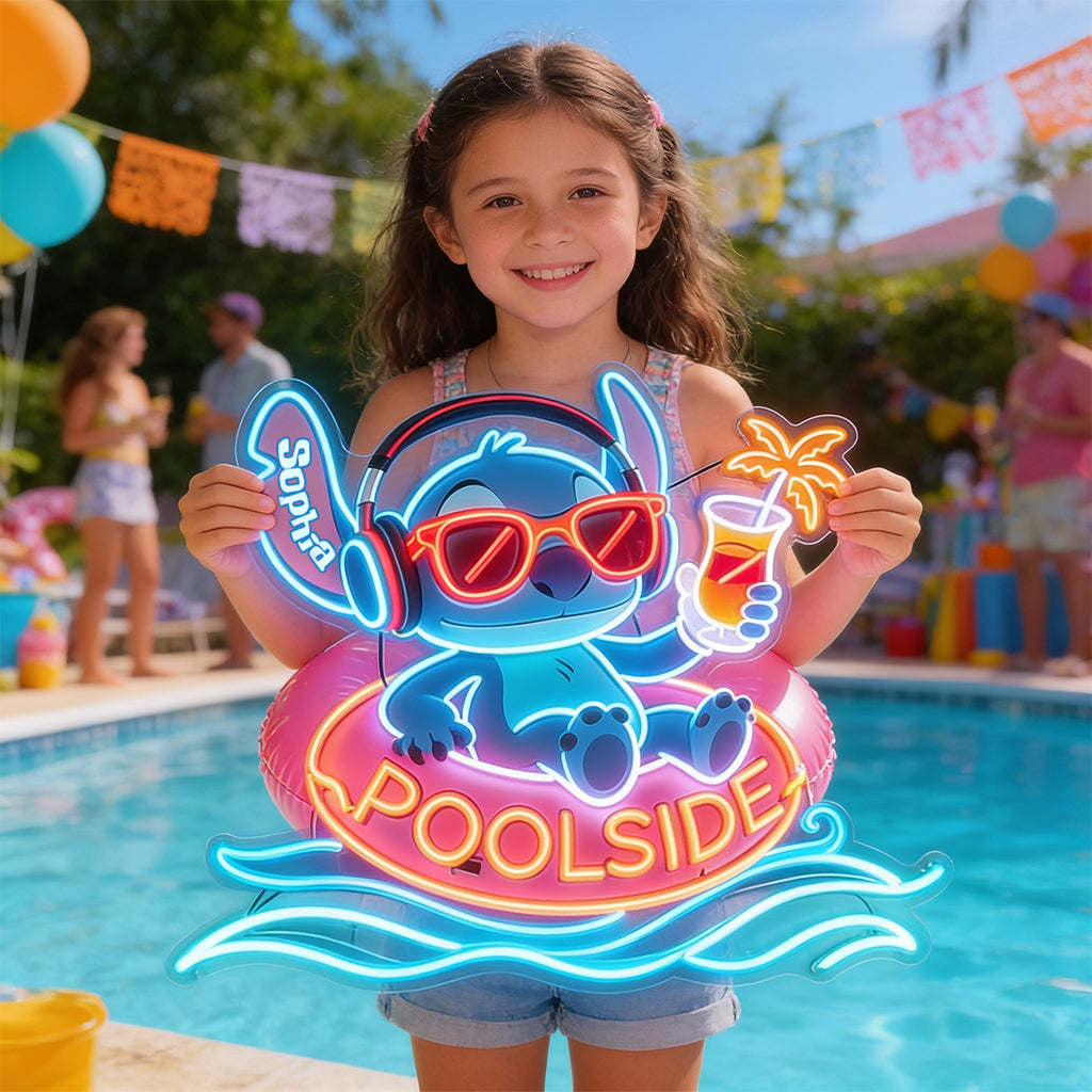 Personalized Neon LED Poolside Sign Custom Name Gift Neon LED Light Sign GradoCreations