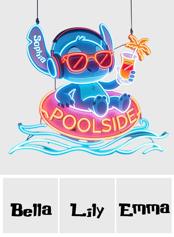 Personalized Neon LED Poolside Sign Custom Name Gift Neon LED Light Sign GradoCreations