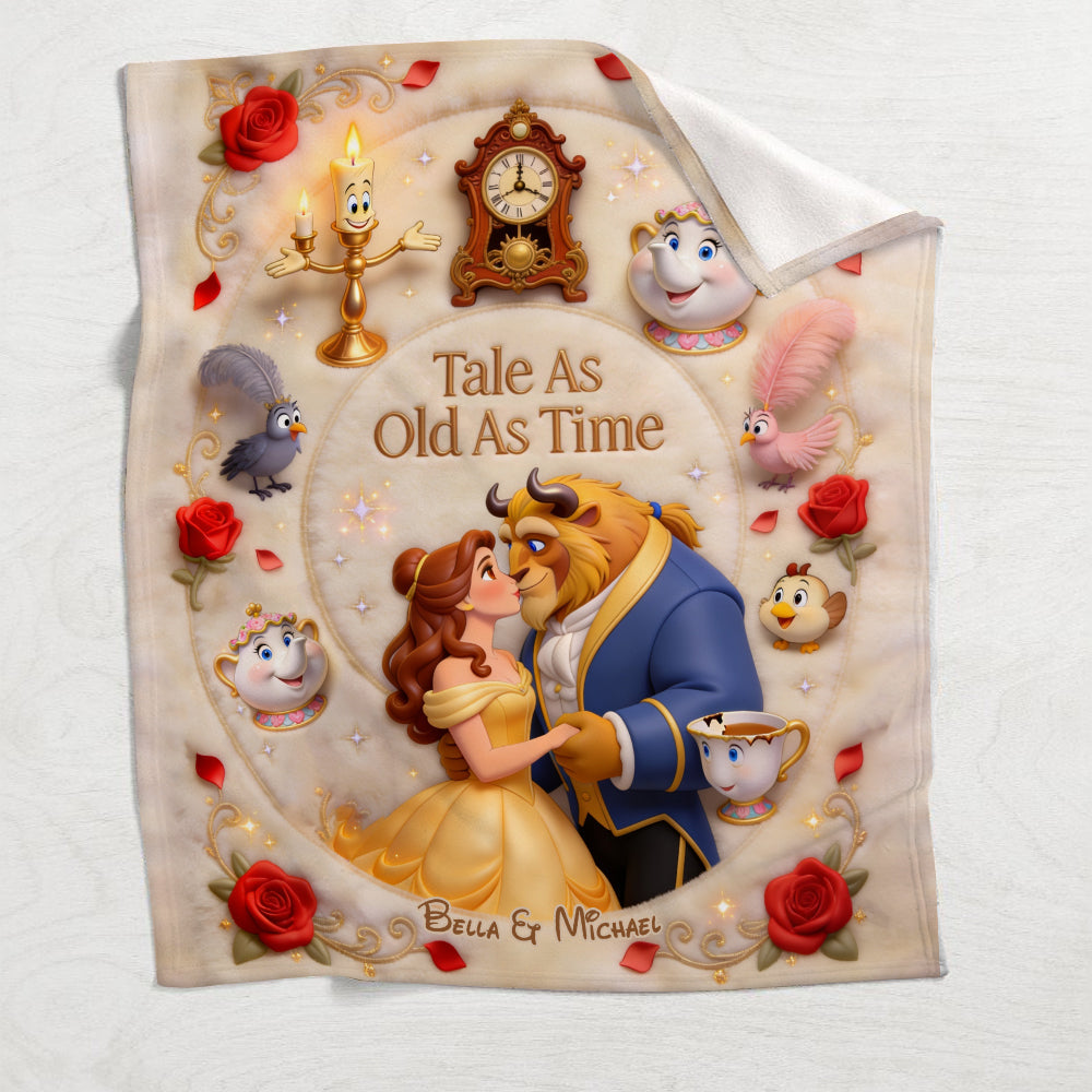 Personalized Beauty and the Beast Blanket Custom Name Gift for Couples Blanket GradoCreations