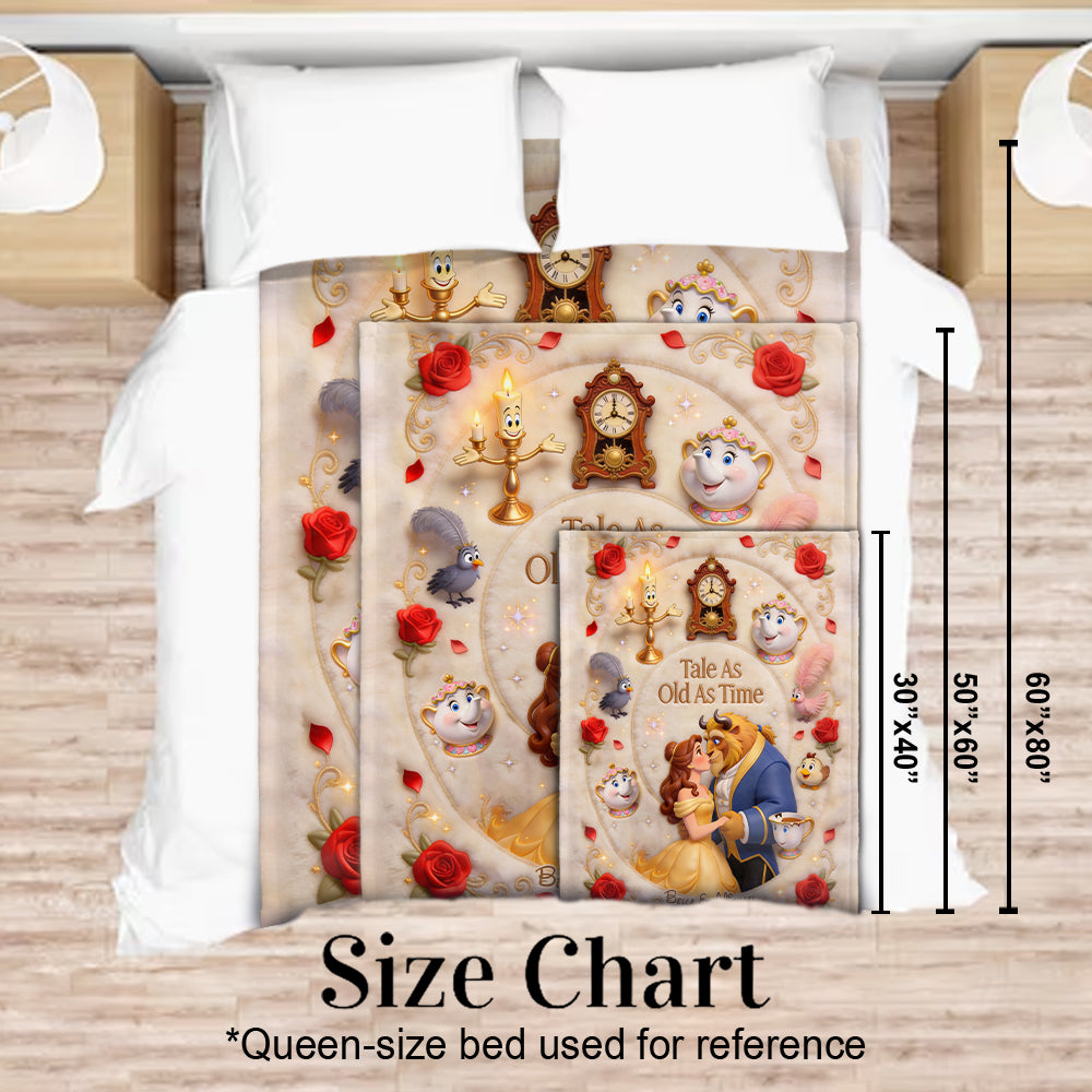 Personalized Beauty and the Beast Blanket Custom Name Gift for Couples Blanket GradoCreations