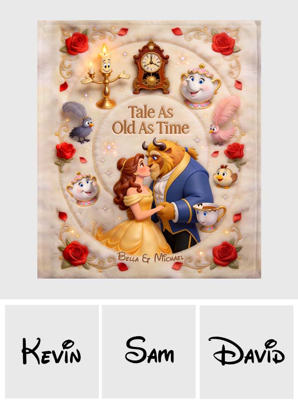 Personalized Beauty and the Beast Blanket Custom Name Gift for Couples Blanket GradoCreations