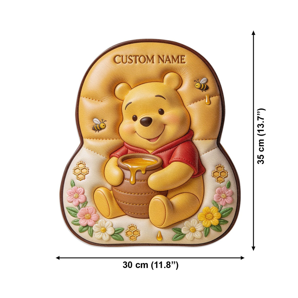 Personalized Yellow Bear Leather Patch Backpack for Kids Changeable Leather Patch Backpack GradoCreations