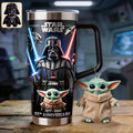 Personalized Star Wars Tumbler with Plush Charm for 50th Anniversary Gift Tumbler With Plush Charm GradoCreations