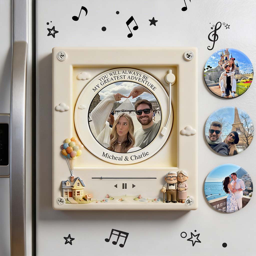 Personalized Rotating Music Magnet with Light Custom Couple Gift Rotating Music Magnet With Light GradoCreations