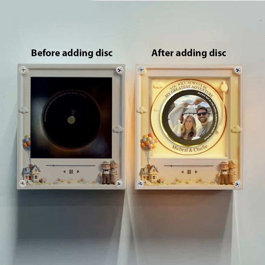 Personalized Rotating Music Magnet with Light Custom Couple Gift Rotating Music Magnet With Light GradoCreations