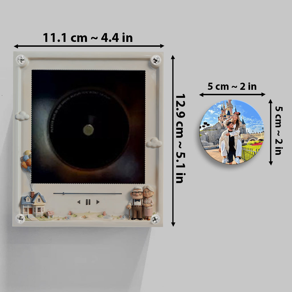 Personalized Rotating Music Magnet with Light Custom Couple Gift Rotating Music Magnet With Light GradoCreations