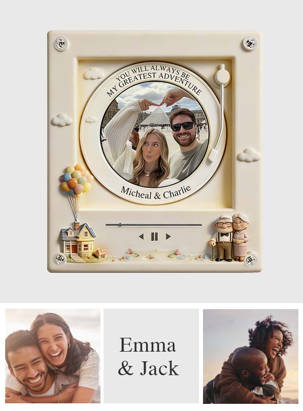 Personalized Rotating Music Magnet with Light Custom Couple Gift Rotating Music Magnet With Light GradoCreations