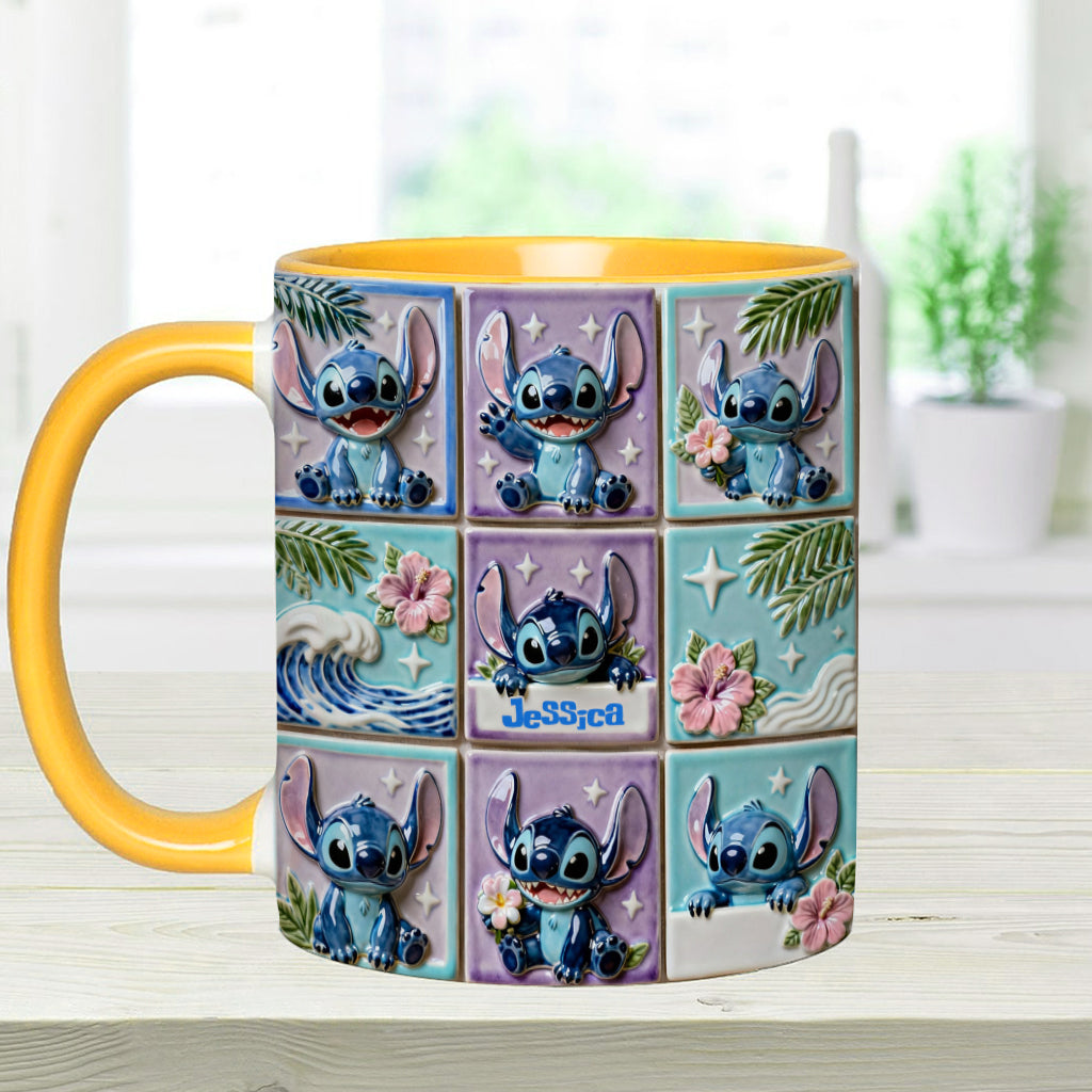 Personalized Ohana Accent Mug Custom Name Gift for Mom Accent Mug GradoCreations