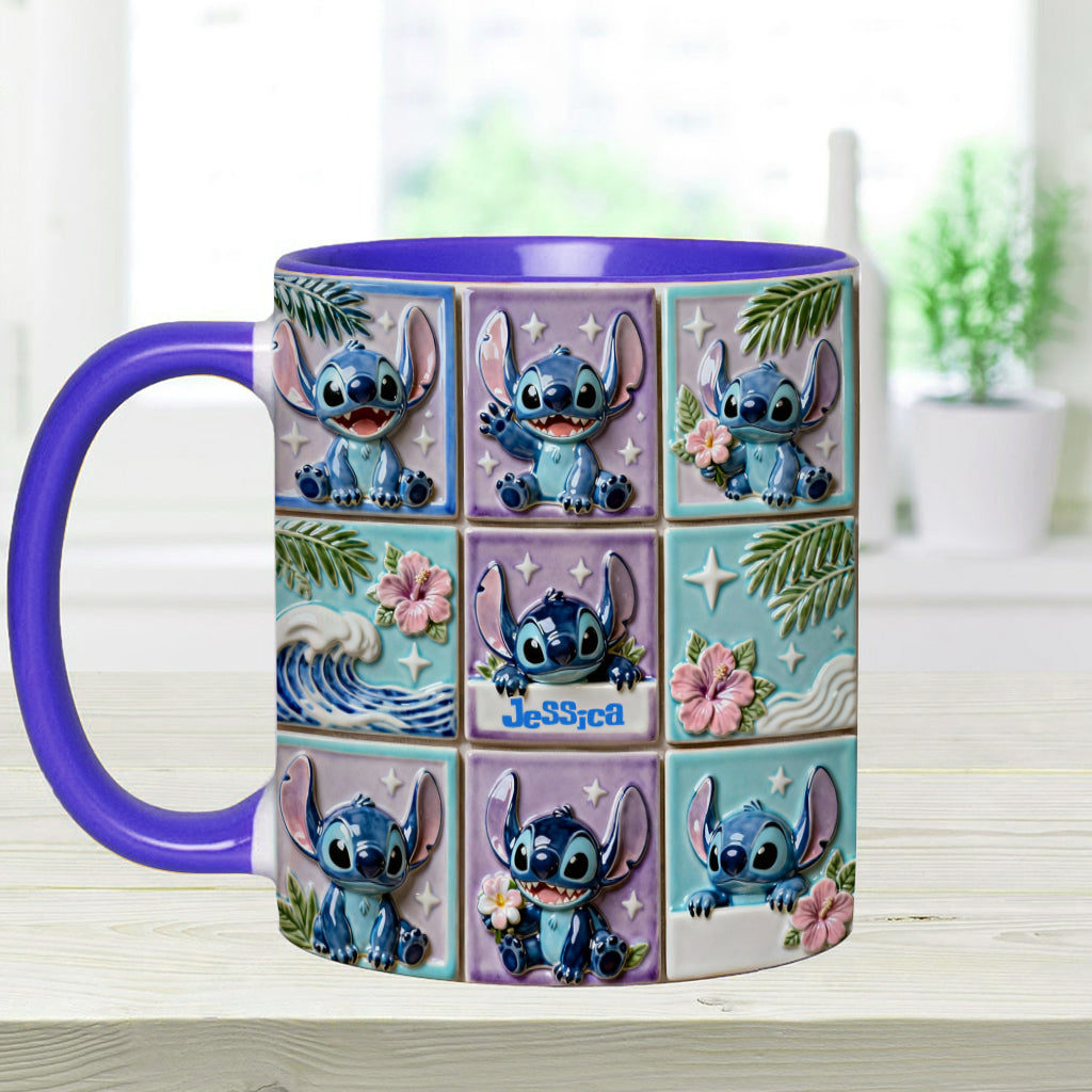 Personalized Ohana Accent Mug Custom Name Gift for Mom Accent Mug GradoCreations