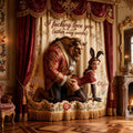 Funny Personalized Beauty and the Beast Tapestry Curtain Set Window Curtains GradoCreations