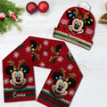 Personalized Mouse Knitted Beanie Hat and Scarf Set for Kids, Christmas Gift Knitted Beanie Hat and Scarf Set GradoCreations