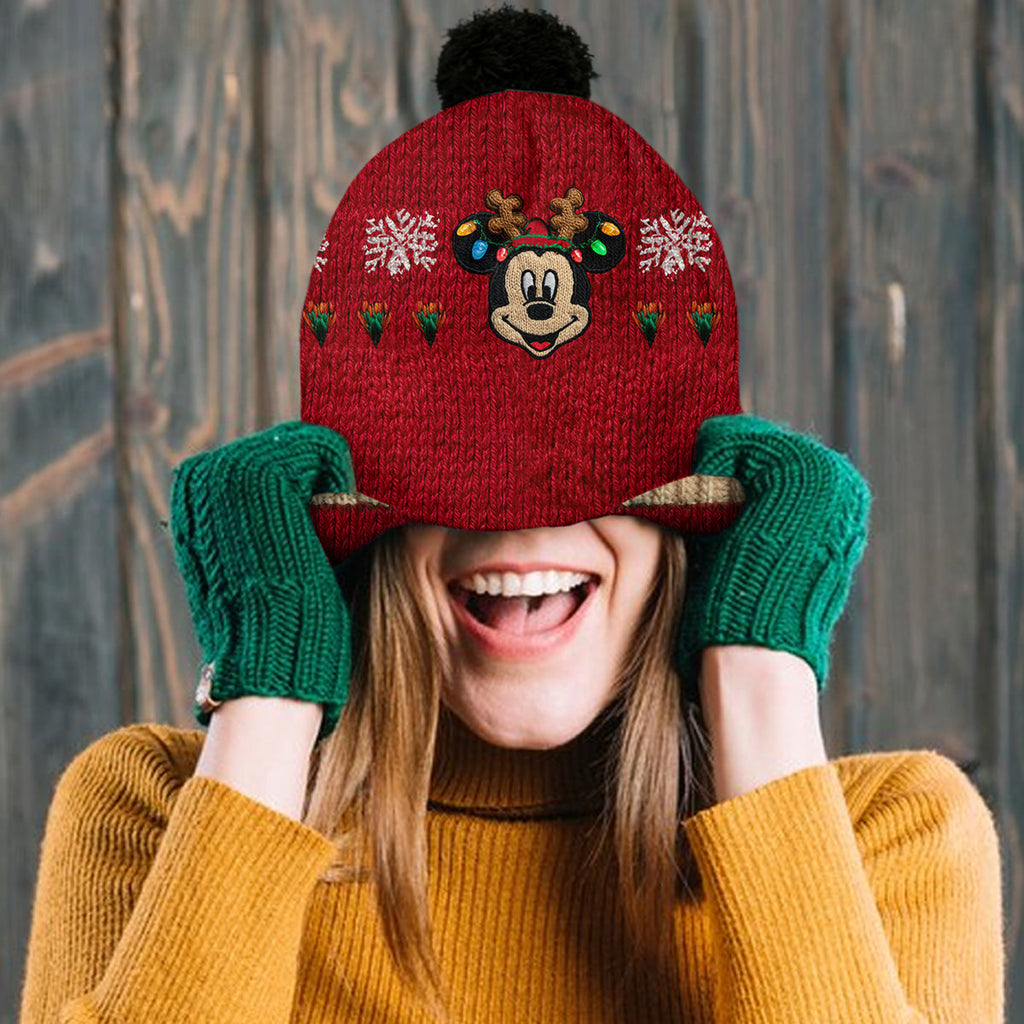 Personalized Mouse Knitted Beanie Hat and Scarf Set for Kids, Christmas Gift Knitted Beanie Hat and Scarf Set GradoCreations