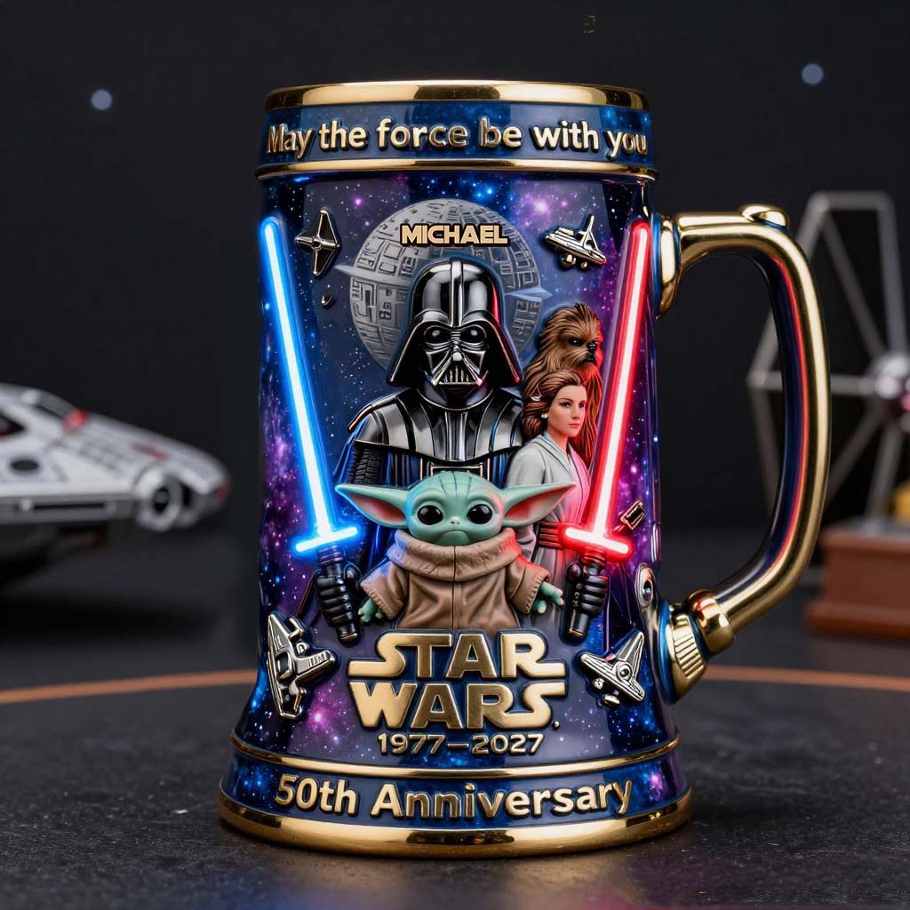 Personalized Star Wars Beer Stein Custom Name Gift for Dad Beer Stein GradoCreations