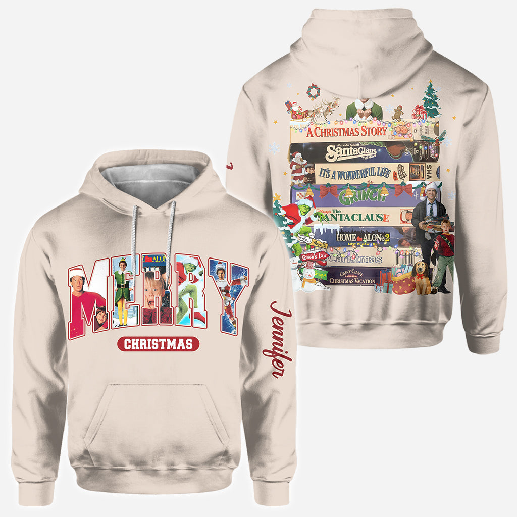 Personalized Christmas Movie Watching All Over Shirt Gift All Over Shirt GradoCreations