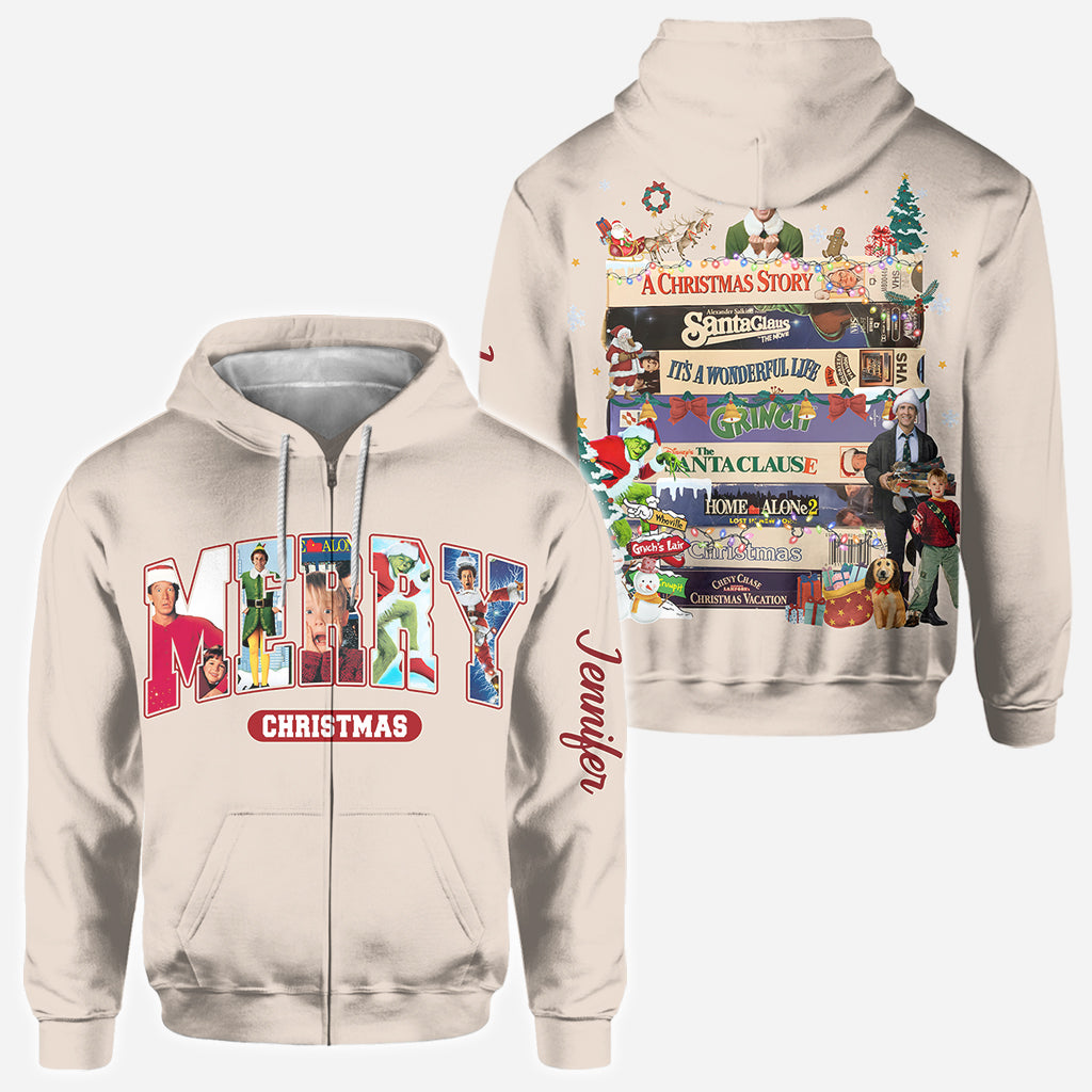 Personalized Christmas Movie Watching All Over Shirt Gift All Over Shirt GradoCreations