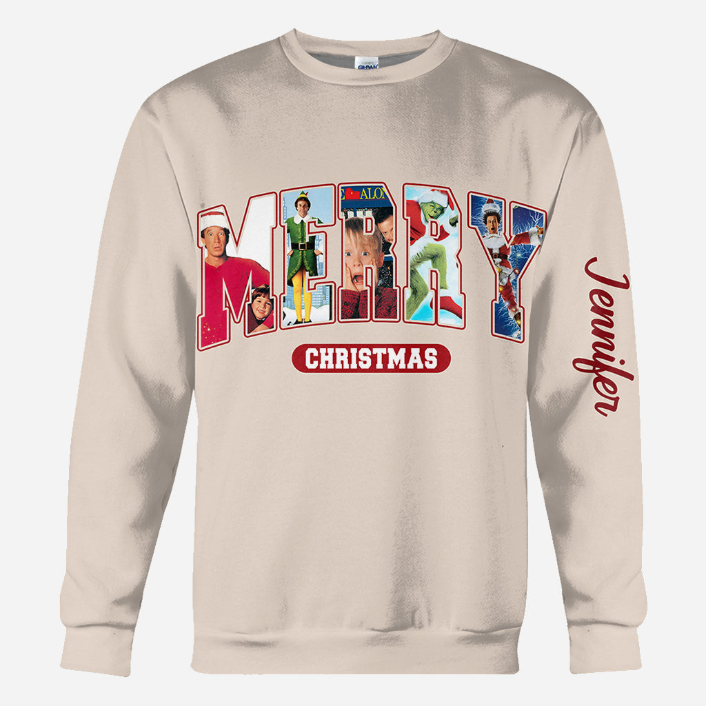 Personalized Christmas Movie Watching All Over Shirt Gift All Over Shirt GradoCreations