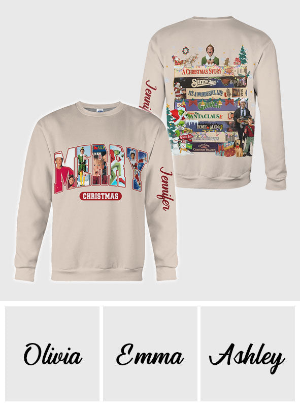 Personalized Christmas Movie Watching All Over Shirt Gift All Over Shirt GradoCreations