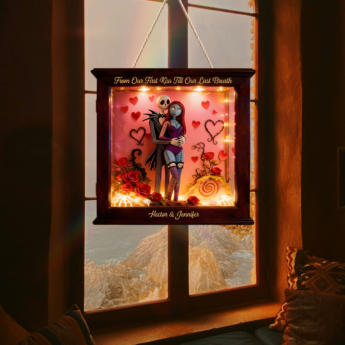 Personalized LED Acrylic Sign Nightmare Gift for Couples LED Light Acrylic Sign GradoCreations