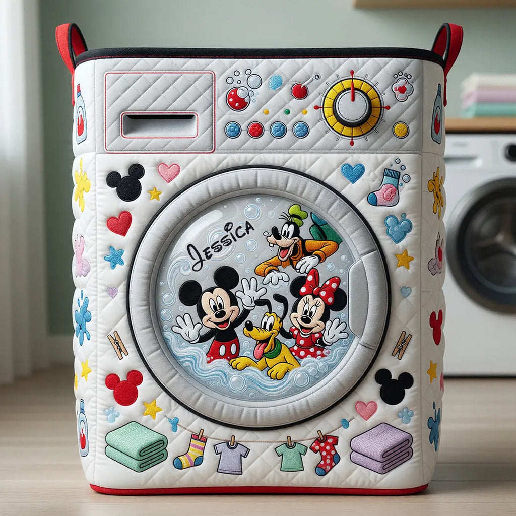 Personalized Mouse Ears Laundry Basket Custom Name Storage Gift Laundry Basket GradoCreations