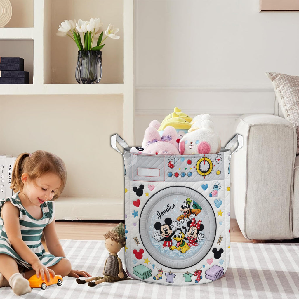 Personalized Quilted Laundry Basket Custom Name Gift for Kids Quilted Laundry Basket GradoCreations