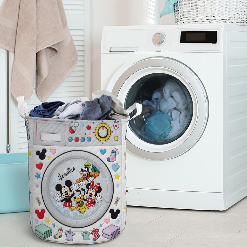 Personalized Quilted Laundry Basket Custom Name Gift for Kids Quilted Laundry Basket GradoCreations