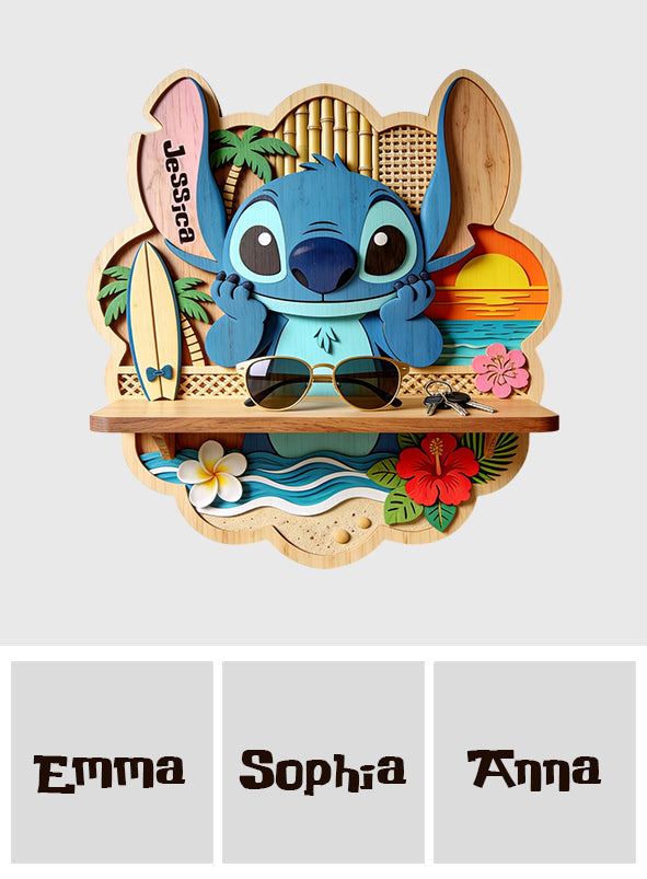Personalized Ohana Wooden Floating Shelf with Custom Name - Unique Family Gift Wooden Floating Shelf GradoCreations