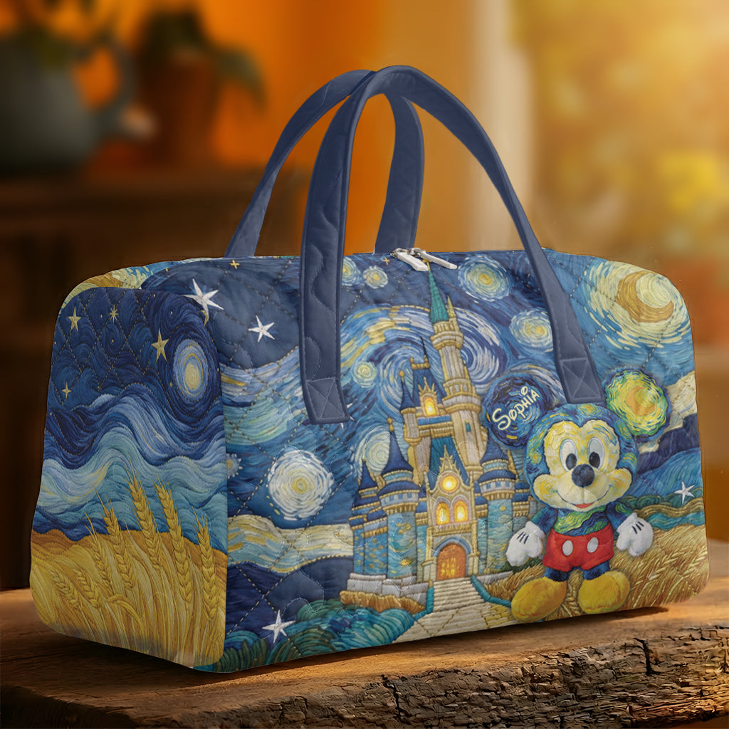 Personalized Mouse Quilt Duffle Bag with Plush Charm for Kids Quilt Duffle Bag & Plush Charm GradoCreations